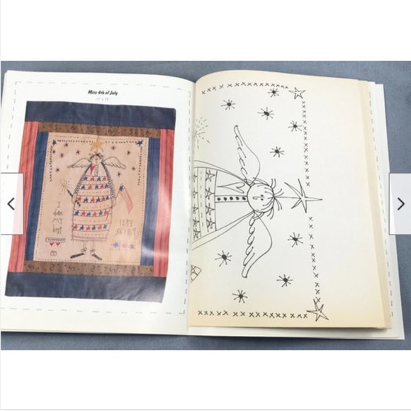 Primitive HandStitched Samplers Wall Quilts Pillow 9 Patterns Saundra White 1998 - Picture 3 of 4